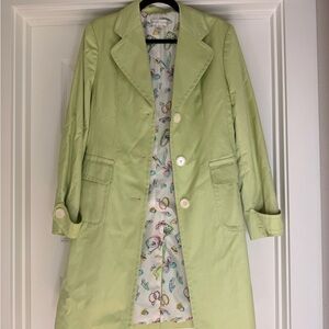 Casual Corner Light Green Trench Coat
